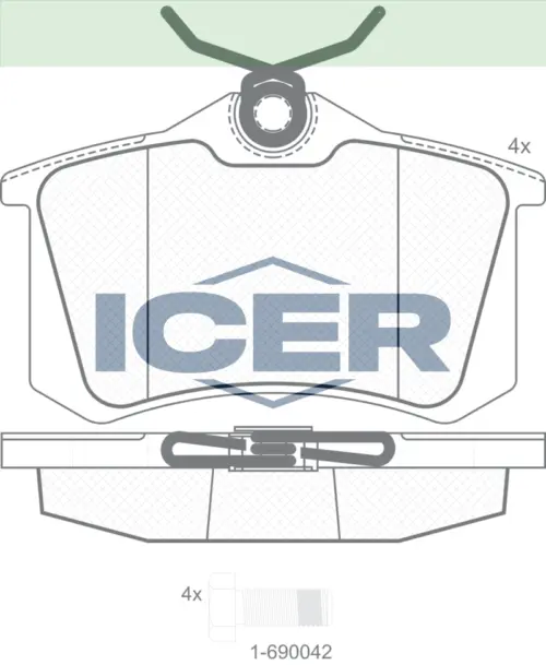 ICER Brake Pads 180697-700 (Rear)