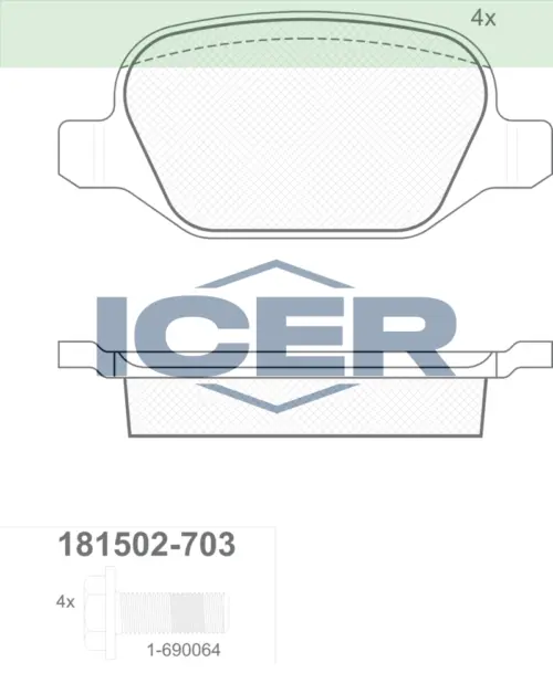 ICER Brake Pads 181502-703 (Rear)