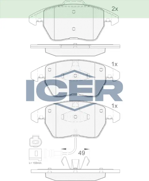 ICER Brake Pads 181567 (Front)