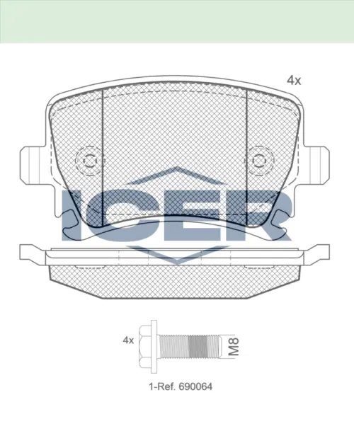ICER Brake Pads 181600-703 (Rear)