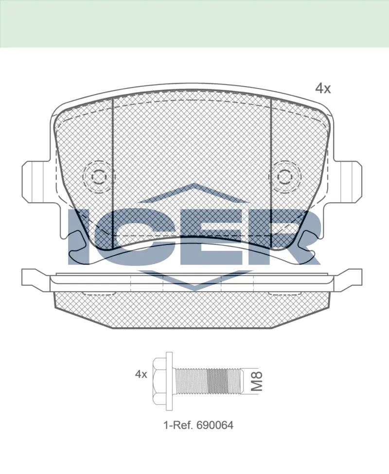 ICER Brake Pads 181600-703 (Rear)