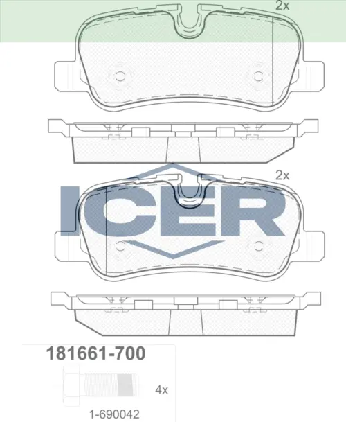 ICER Brake Pads 181661-700 (Rear)