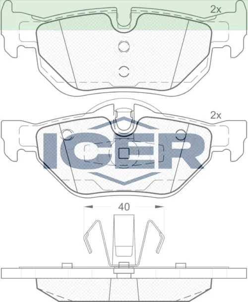 ICER Brake Pads 181663 (Rear)