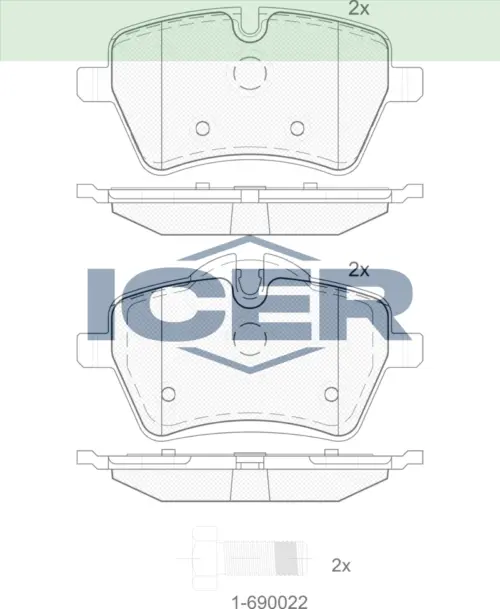ICER Brake Pads 181756 (Front)