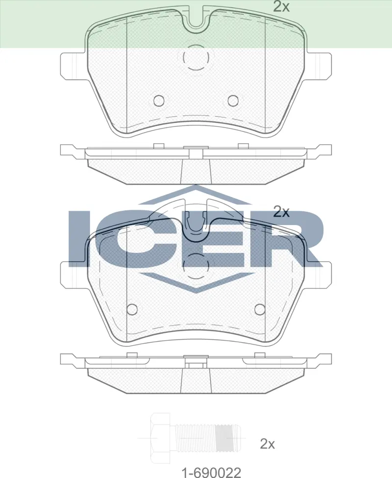 ICER Brake Pads 181756 (Front)