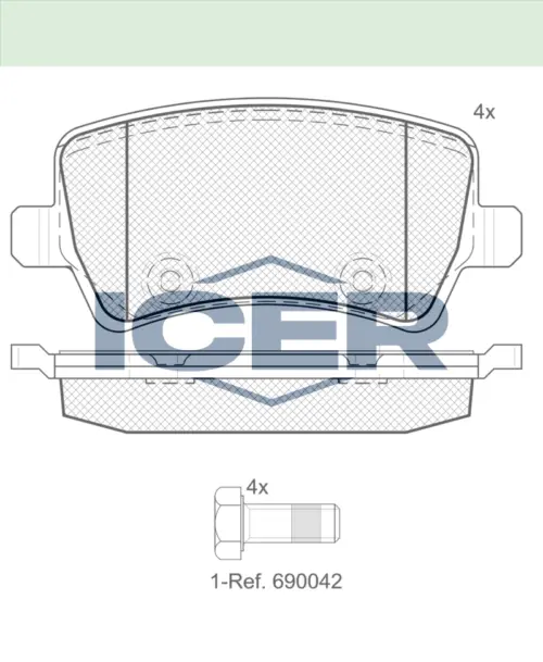 ICER Brake Pads 181776 (Rear)