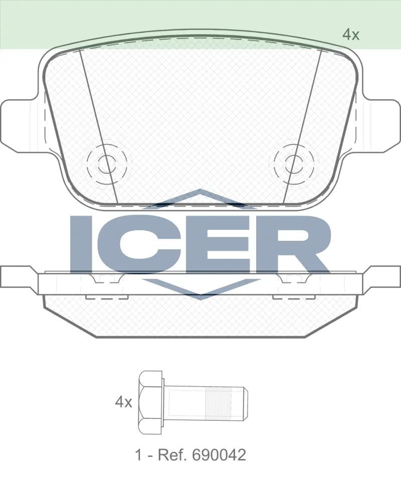 ICER Brake Pads 181801 (Rear)