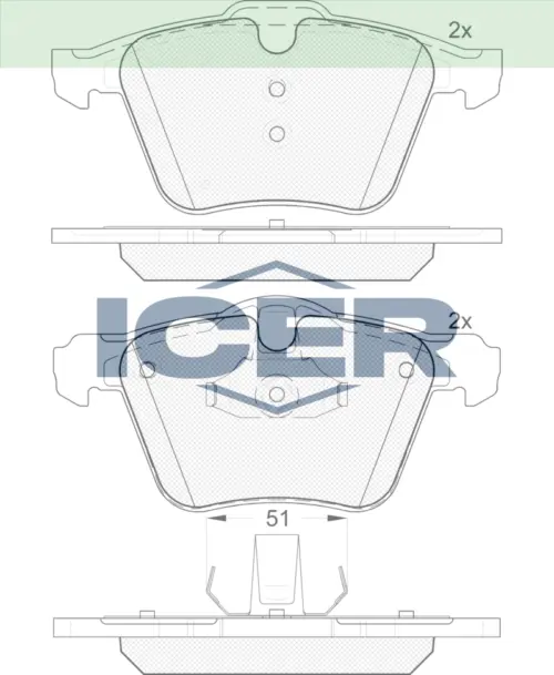 ICER Brake Pads 181805 (Front)