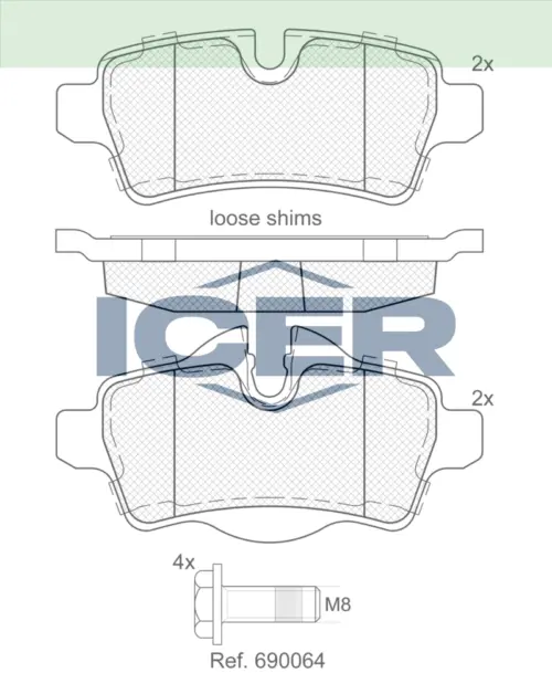 ICER Brake Pads 181812 (Rear)