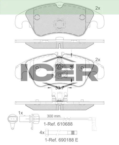 ICER Brake Pads 181862 (Front)