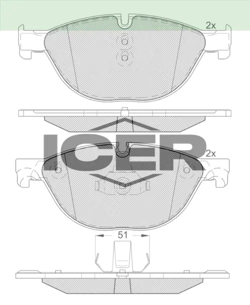 ICER Brake Pads 181961 (Front)