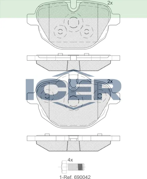 ICER Brake Pads 182004 (Rear)
