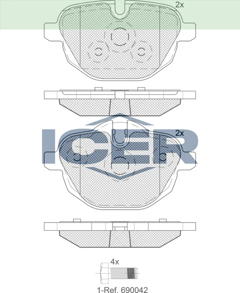 ICER Brake Pads 182004 (Rear)