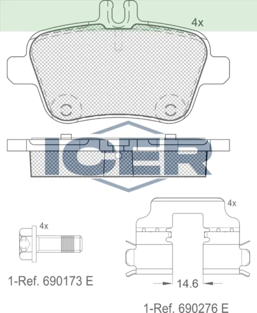 ICER Brake Pads 182039 (Rear)