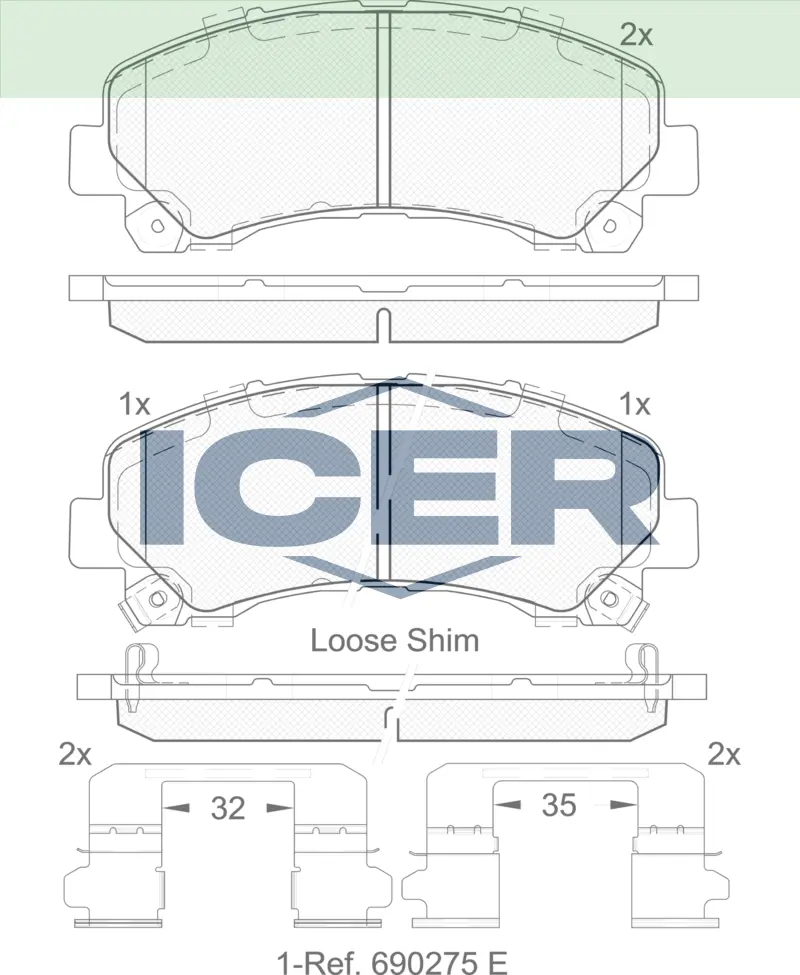 ICER Brake Pads 182082 (Front)