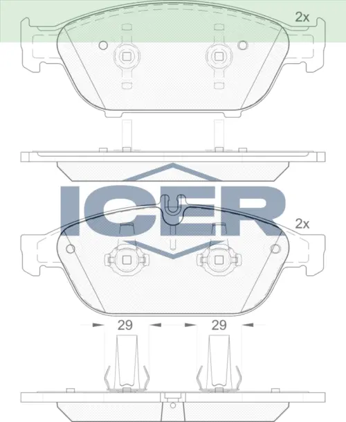 ICER Brake Pads 182103 (Front)