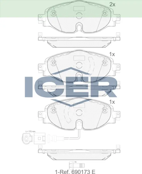 ICER Brake Pads 182111 (Front)
