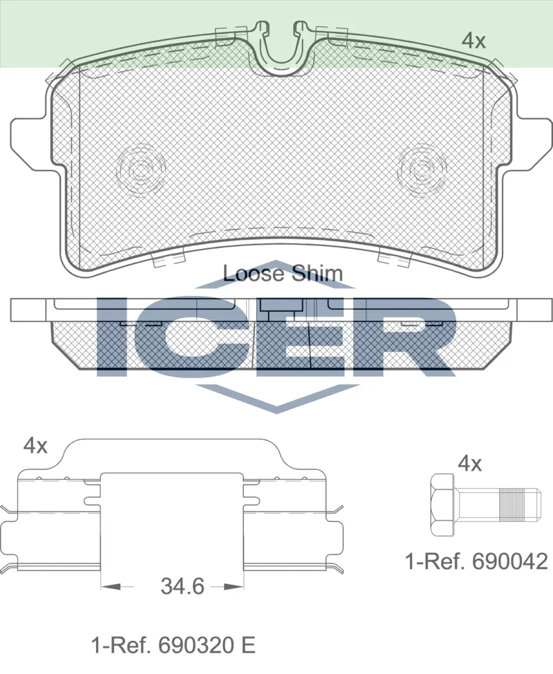 ICER Brake Pads 182159-204 (Rear)
