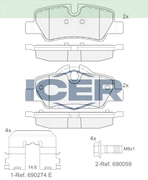 ICER Brake Pads 182190 (Rear)