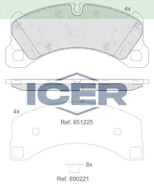 ICER Brake Pads 182206 (Front)