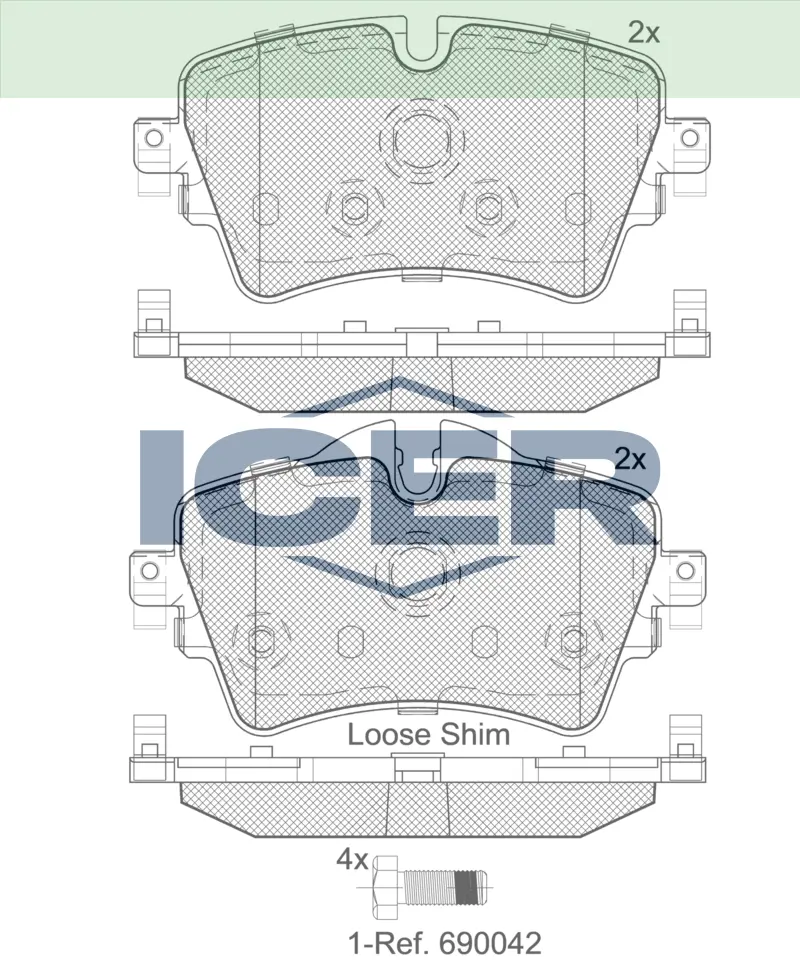 ICER Brake Pads 182211 (Front)