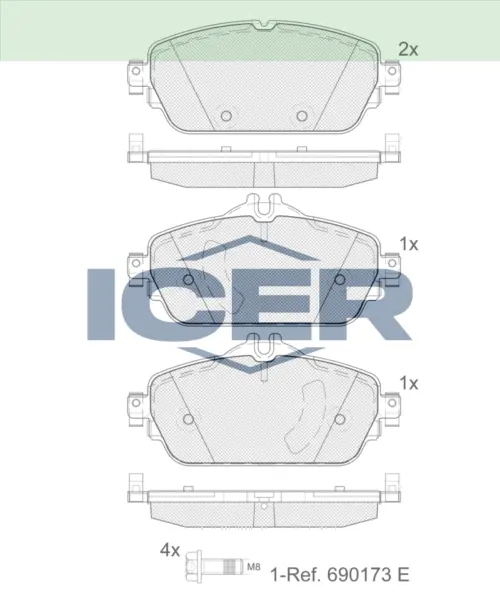 ICER Brake Pads 182212 (Front)