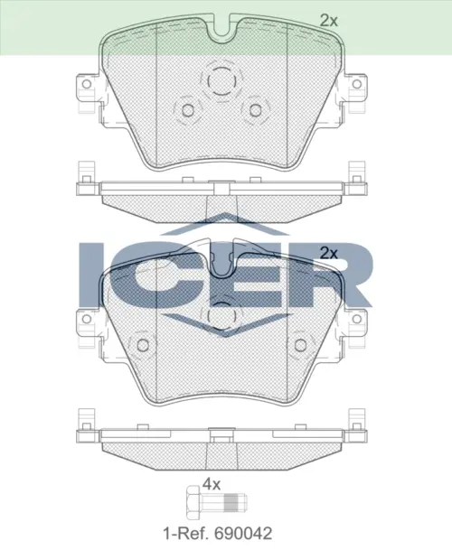 ICER Brake Pads 182216 (Front)
