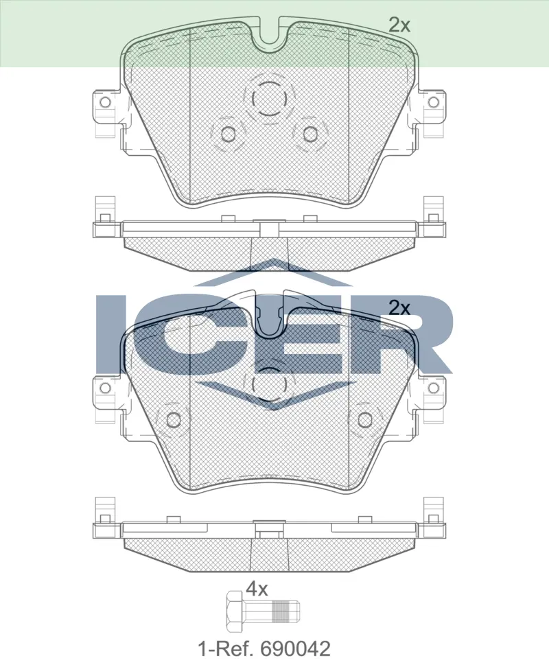 ICER Brake Pads 182216 (Front)