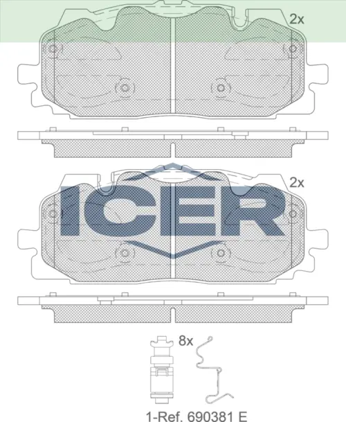 ICER Brake Pads 182254 (Front)