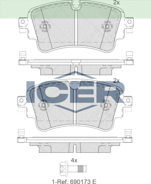 ICER Brake Pads 182256 (Rear)