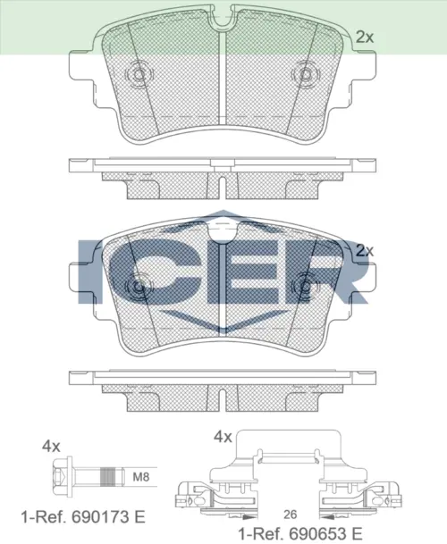 ICER Brake Pads 182256-203 (Rear)