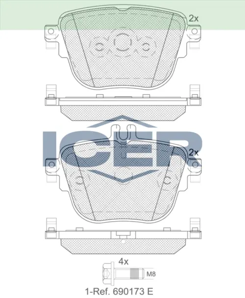 ICER Brake Pads 182289 (Rear)
