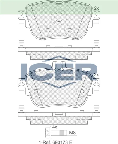 ICER Brake Pads 182290 (Rear)