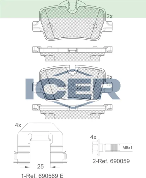 ICER Brake Pads 182360 (Rear)