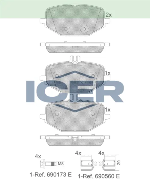 ICER Brake Pads 182371-203 (Front)