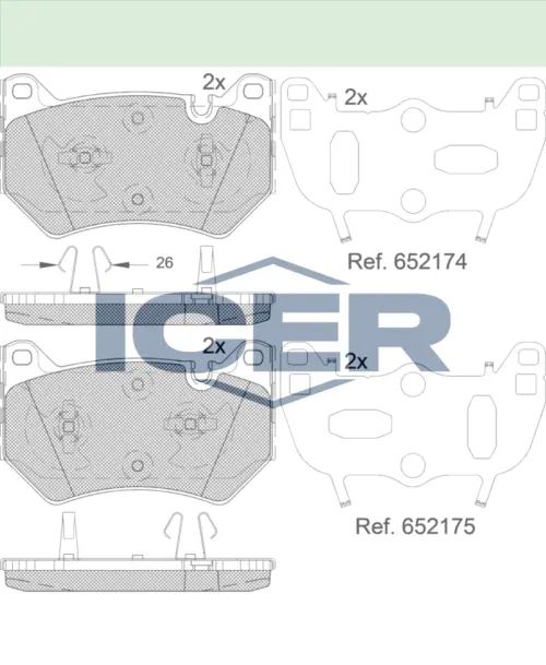 ICER Brake Pads 182385 (Front)