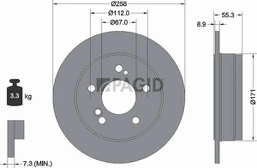Pagid OEM Brake Disc 52105NC (Rear)