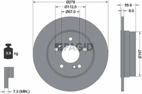 Pagid OEM Brake Disc 52153NC (Rear)