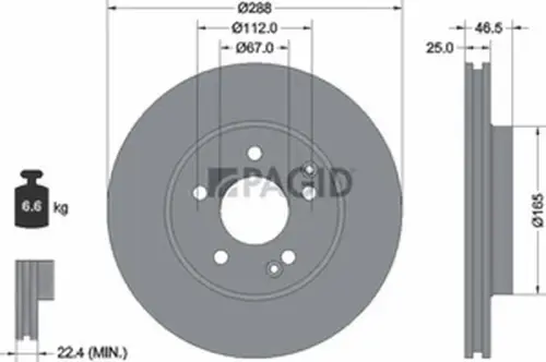 Pagid OEM Brake Disc 54059NHC (Front)