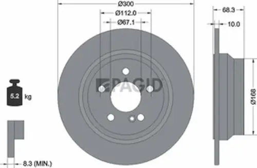 Pagid OEM Brake Disc 54154NHC (Rear)
