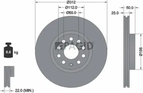 Pagid OEM Brake Disc 54205NHC (Front)