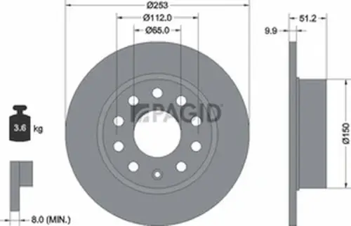 Pagid OEM Brake Disc 54209NC (Rear)