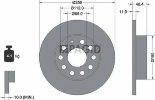 Pagid OEM Brake Disc 54211NC (Rear)