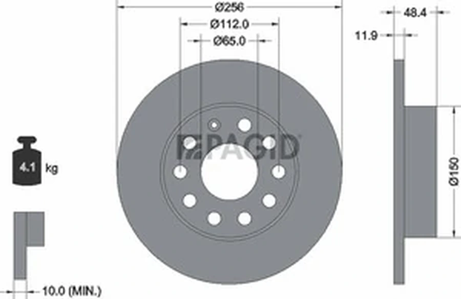 Pagid OEM Brake Disc 54211NC (Rear)