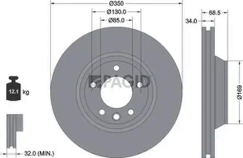 Pagid OEM Brake Disc 54217NHC (Front)