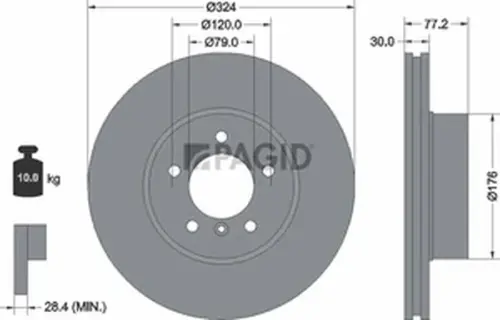 Pagid OEM Brake Disc 54226NHC (Front)