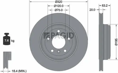 Pagid OEM Brake Disc 54227NC (Rear)