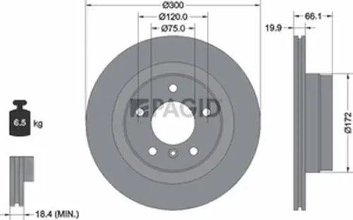 Pagid OEM Brake Disc 54330NC (Rear)