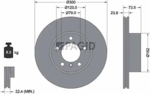 Pagid OEM Brake Disc 54377NHC (Front)