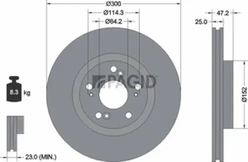 Pagid OEM Brake Disc 54409NC (Front)